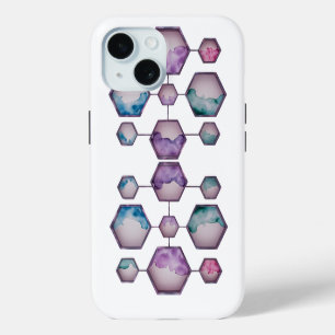 Watercolor Hexagon Art - Funda para iPhone 15