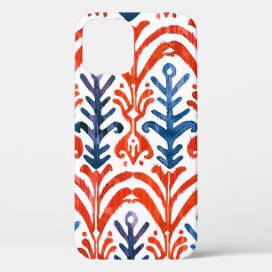 Funda Para iPhone 12 Watercolor Ikat patrón sin fisuras. Flora decorati
