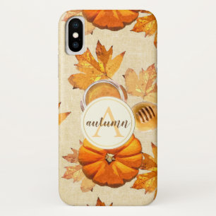 Funda Para iPhone X Watercolor Otumn Magic Vintage Scents Monograma