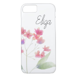 Funda Para iPhone 8/7 Watercolor Pink Plumeria Botánica