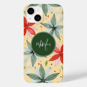 Funda Para iPhone 14 De Case-Mate Watercolor Poinsettia Holiday