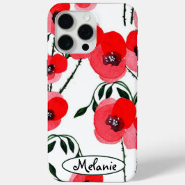 Funda Para iPhone 15 Pro Max Watercolor poppy flowers botanical