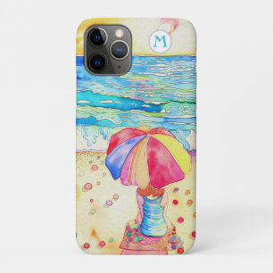 Funda Para iPhone 11 Pro *~* Watercolor Sea Beach Parrella Sand Funda-Mate