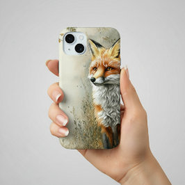Funda Para iPhone 15 Mini Watercolor Woodland Fox Nature Name