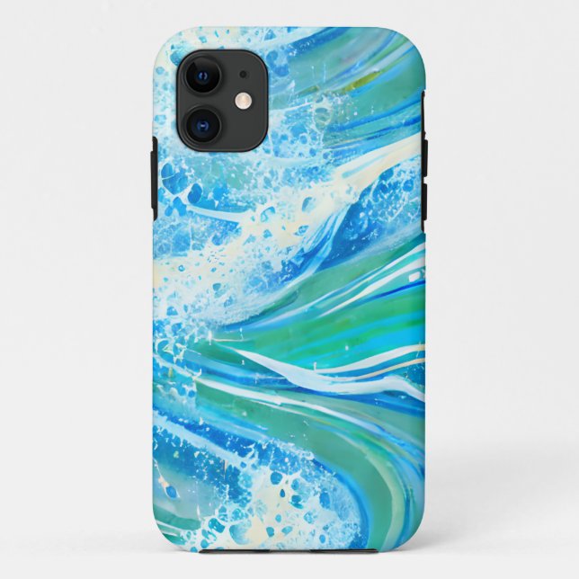 Funda De Case-Mate Para iPhone Waves marinas del océano de agua azul (Reverso)
