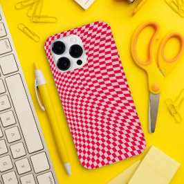 Funda Para iPhone 14 Pro Max De Case-Mate Wavy Checkered Crimson Cherry estético