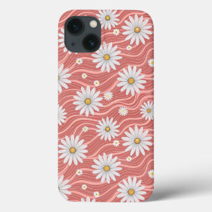 Funda Para iPhone 13 Wavy Pink Daisies