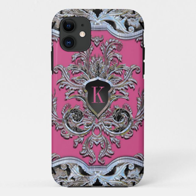 Funda De Case-Mate Para iPhone Wayde Hill Rasp Moda Victoriana Elegancia Monogram (Reverso)