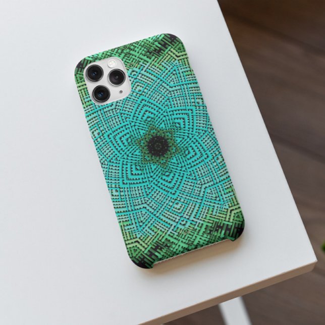 Funda De Case-Mate Para iPhone Weave Mandala Azul y Verde (Subido por el creador)