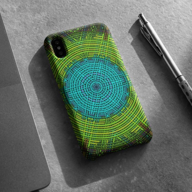 Funda De Case-Mate Para iPhone Weave Mandala Azul y Verde (Subido por el creador)