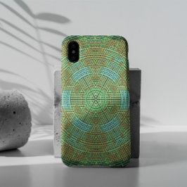 Funda Para iPhone 11 Weave Mandala Green y Naranja