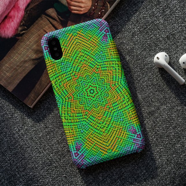Funda De Case-Mate Para iPhone Weave Mandala Naranja Verde y Azul (Subido por el creador)