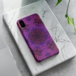 Funda Para iPhone 11 Weave Mandala Púrpura rosa y Azul