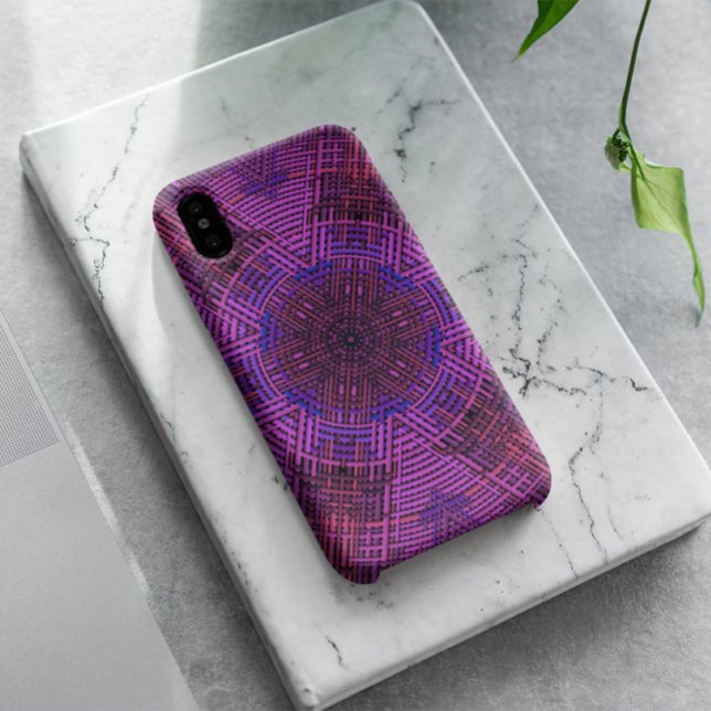 Funda De Case-Mate Para iPhone Weave Mandala Púrpura rosa y Azul (Subido por el creador)