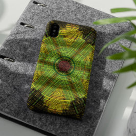 Funda Para iPhone 11 Weave Mandala Verde Amarillo y Rojo