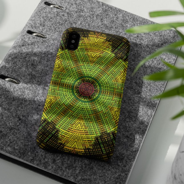 Funda De Case-Mate Para iPhone Weave Mandala Verde Amarillo y Rojo (Subido por el creador)