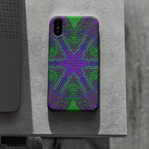 Funda Para iPhone 11 Weave Mandala Verde Púrpura y Azul