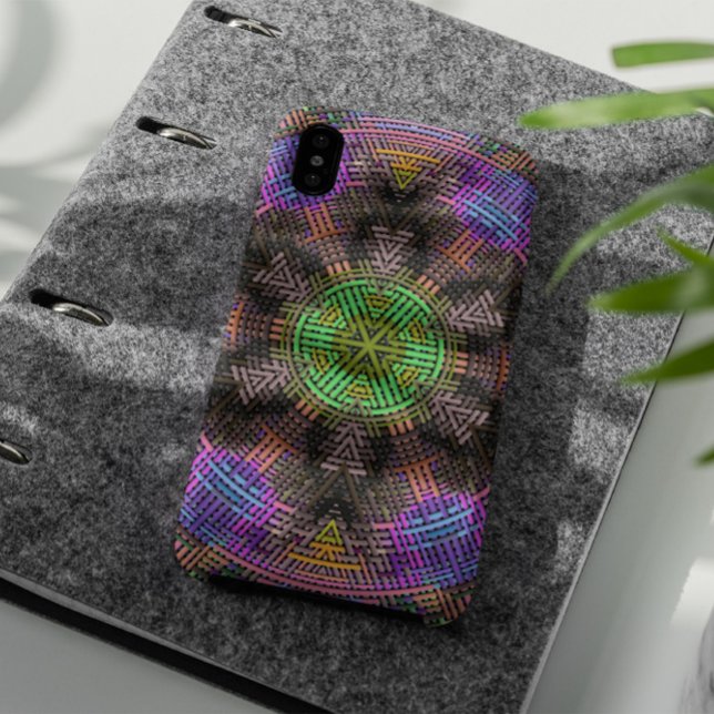 Funda De Case-Mate Para iPhone Weave Mandala Verde Rosa y Azul (Subido por el creador)