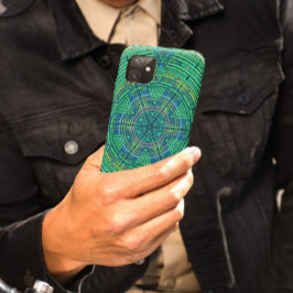 Funda Para iPhone 11 Weave Mandala Verde y Azul