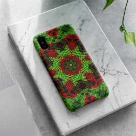 Funda Para iPhone 11 Weave Mandala Verde y Rojo