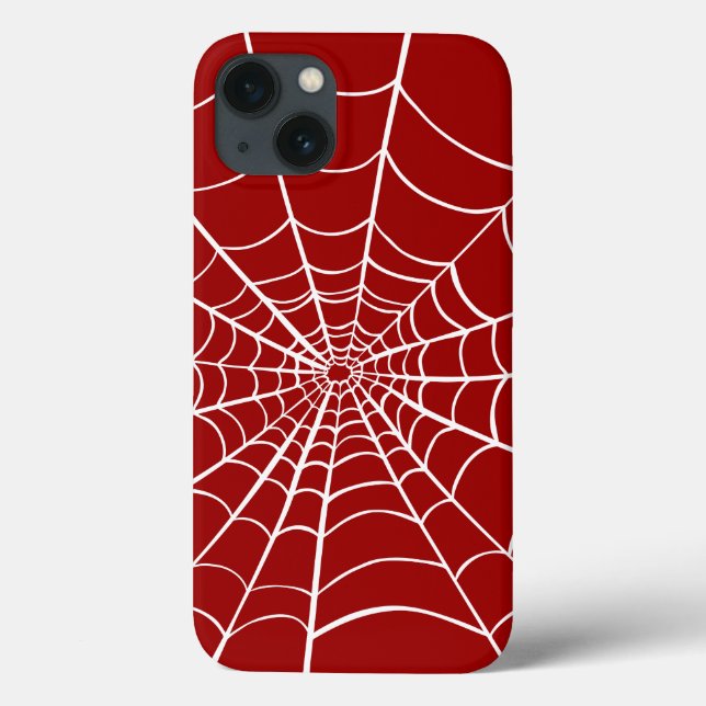 Funda De Case-Mate Para iPhone Web de Araña Blanca Roja de Halloween (Reverso)