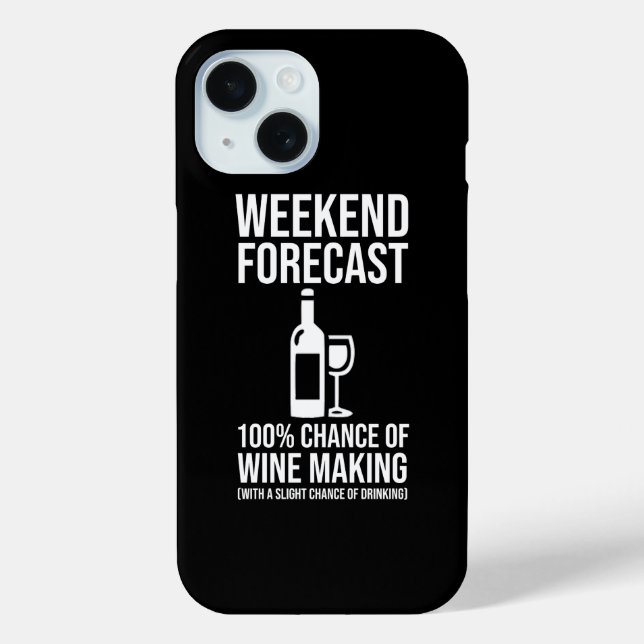 Funda De Case-Mate Para iPhone Weekend Forecast - 100% Chance of Wine Making (Reverso )