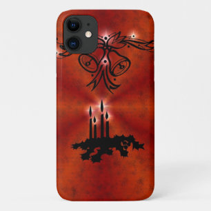 Funda Para iPhone 11 Weihnachts Ornamente mit Sterne auf rot