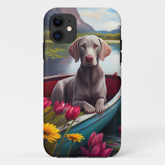 Funda De Case-Mate Para iPhone Weimaraner en un remo: Una aventura escénica (Reverso)