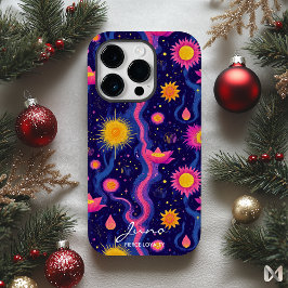 Funda Para iPhone 14 Pro De Case-Mate Wellness Floral cósmica con rosa vibrante y amaril