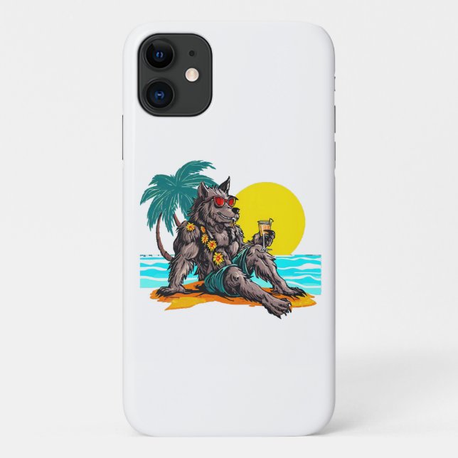 Funda De Case-Mate Para iPhone werewolf de vacaciones (Reverso)