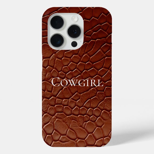 Funda De Case-Mate Para iPhone Western Brown Leather Look Animal (Reverso )