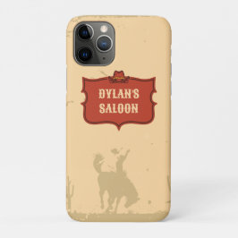 Funda Para iPhone 11 Pro Western Cowboy Monograma Rústico Nombre Saloon