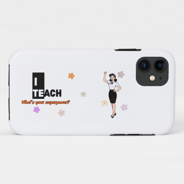 Funda De Case-Mate Para iPhone What’s Your Superpower Stickers – Teacher Gift (Reverso (horizontal))