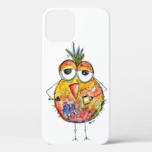 Funda Para iPhone 12 Whimsical Colorful Bird Bebe Café