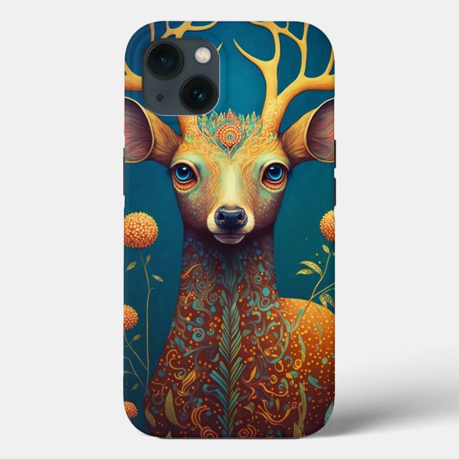 Funda De Case-Mate Para iPhone Whimsical Deer Fantasy Art (Reverso )