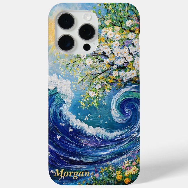 Funda De Case-Mate Para iPhone Whimsical Ocean Wave | Pintura impresionista (Reverso )