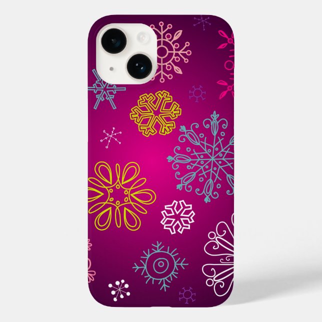 Funda De Case-Mate Para iPhone Whimsical Snowflakes Winter Wonderland (Reverso )