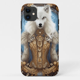 Funda Para iPhone 11 Whimsical steampunk con encanto lobo blanco