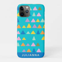 Whimsical Triangle Pattern Turquoise Personalizado