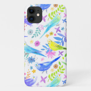 Funda Para iPhone 11 Whimsical Watercolour Budgie Parakeets