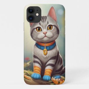 Funda Para iPhone 11 Whimsical Woodland America Shorthair Cat