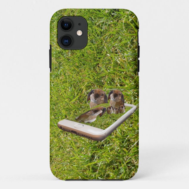 Funda De Case-Mate Para iPhone "Whimsy con la cabeza descuidada: conejitos con el (Reverso)