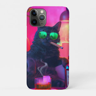 Funda Para iPhone 11 Pro Whiskey de la bebida del gato del caballero   Barr