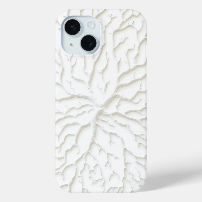 Funda De Case-Mate Para iPhone White Branch Texture iPhone Case Minimal Design (Reverso )