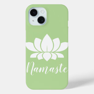 Funda Para iPhone 15 White Lotus Silhouette Namaste