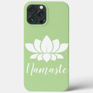 Funda Para iPhone 13 Pro Max White Lotus Silhouette Namaste