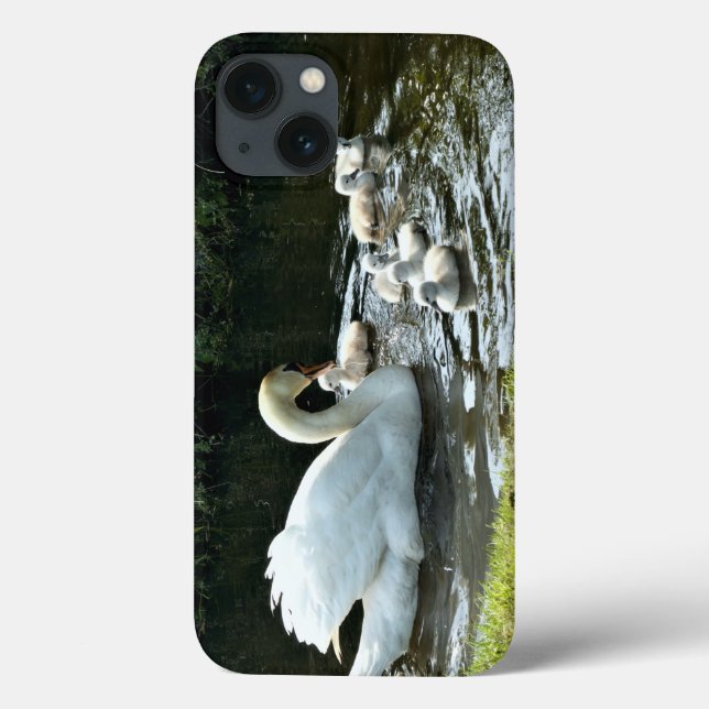 Funda De Case-Mate Para iPhone White Swan with Chicks (Reverso)