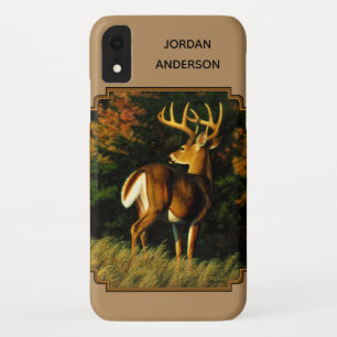 Funda Para iPhone XR Whitetail Buck Deer Hunting Tan