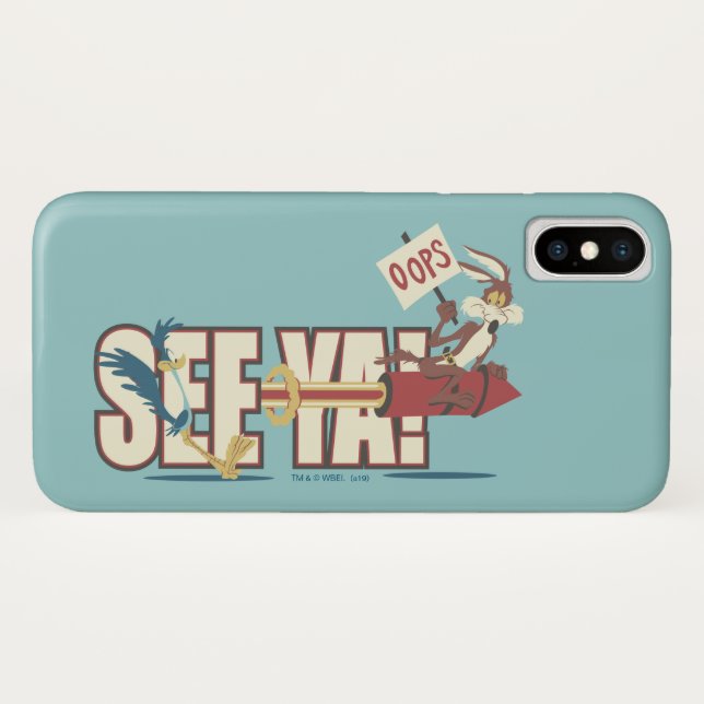 Funda De Case-Mate Para iPhone WILE E. COYOTE™ Rocketing Past ROAD RUNNER™ (Reverso (horizontal))