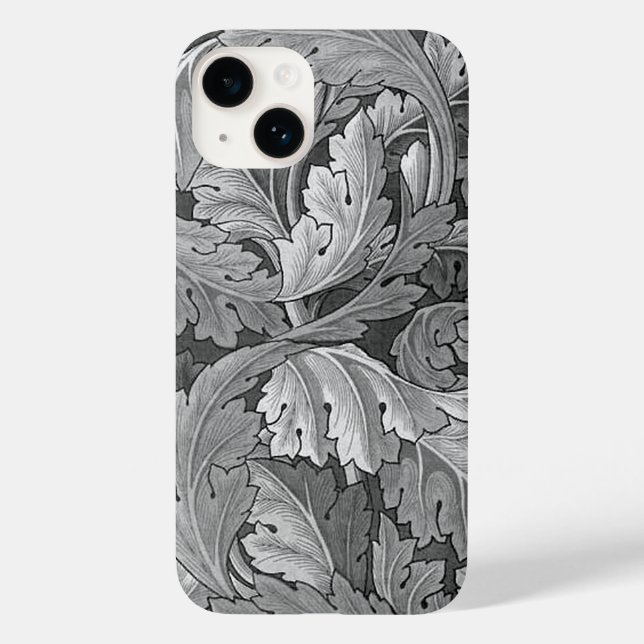 Funda De Case-Mate Para iPhone William Morris Acanthus Patrón Plata y Gris (Reverso )